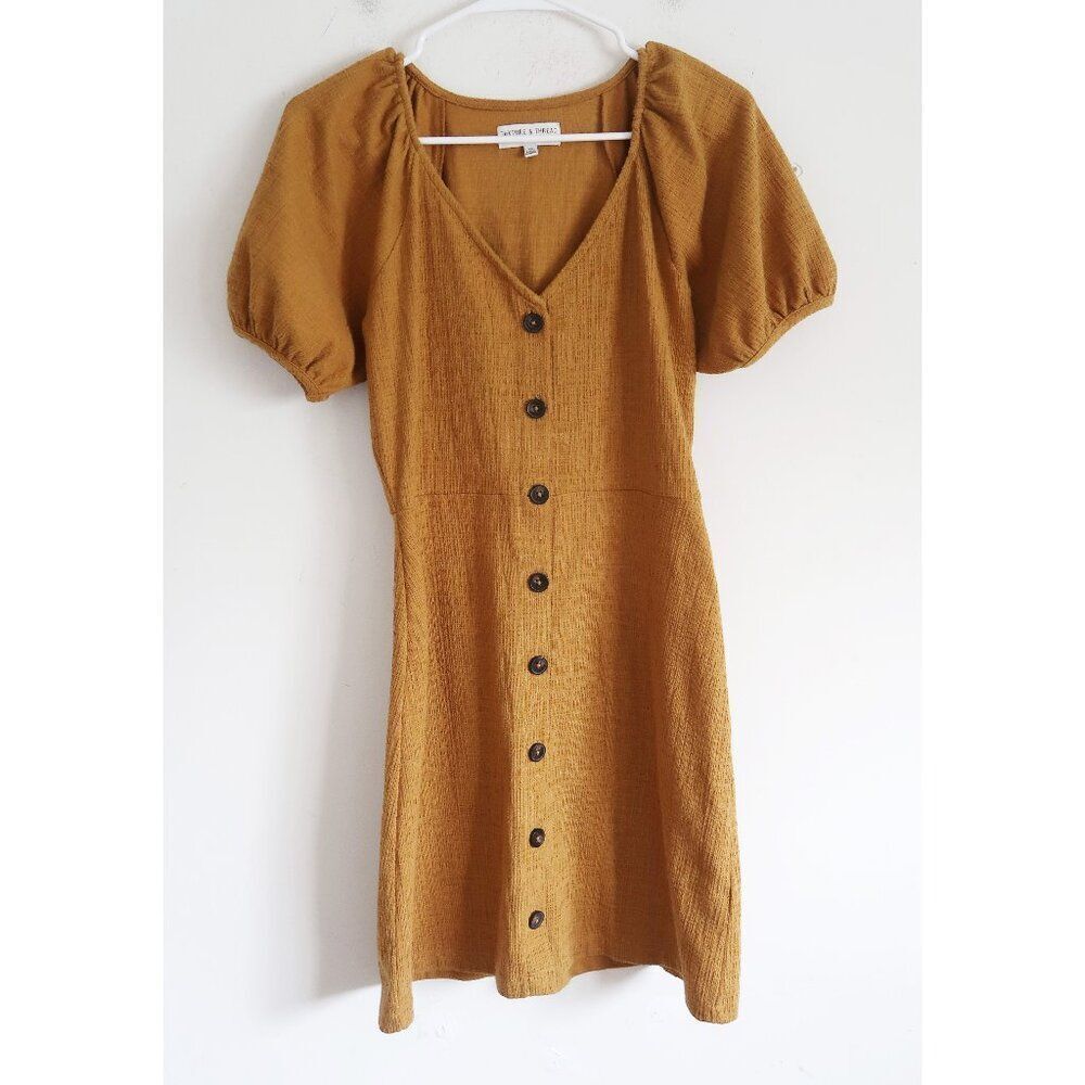 Madewell Texture & Thread Puff-Sleeve Dress - Size XXS